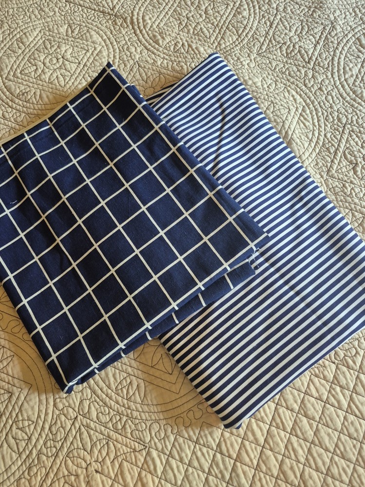 Cotton Duck Canvas Fabric Navy 52×90″ White Stripe 60×110″ READ 5+yards