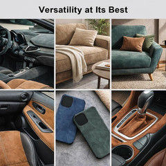 Premium Self-Adhesive Suede Fabric Wrap for Cars, Suede Car Interior Wrap for Da
