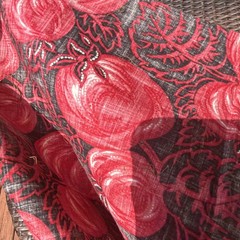 antique vintage 1875 red calico cloth rare collectible Civil War red 17 x 24 ￼