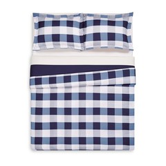 TRULY SOFT Everyday Buffalo Plaid Navy Blue Polyester 2-Piece Twin XL Duvet