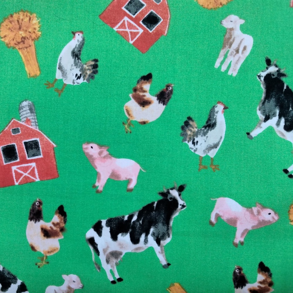 Cotton Quilt Fabric SILO Barnyard Barn Farm Animal Whistler Studios By the Yard