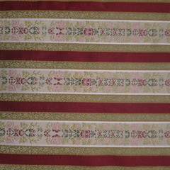 Vintage Floral Stripe Brocade 54″ By The Yard Cream Pink Drapery Cushion Fabric