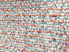 Multicolor Boucle Woven Fabric 1 Large piece 69″ x 56″ Orange Pink Teal Ivory