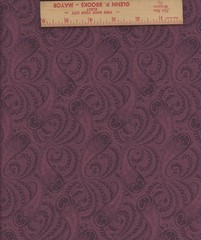 Plum Paisley Swirls Feathers Cotton Fabric 2 yards