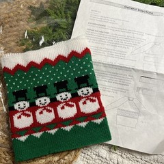 Vintage Snowman Christmas Knit Band for Sweatshirts Tops DIY Sewing Craft Insert