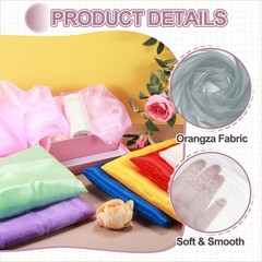 2 Yards x 59″ Iridescent Sheer Organza Fabric, Grey