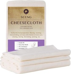 Cheesecloth, Grade 90, 72 Sq Feet, 100% Unbleached Cotton Fabric, Ultra Fine …