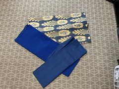 Fabric Remnants Blues 3 PCs Main Piece Is 78” X 54” + 2 Smaller Blue PCs