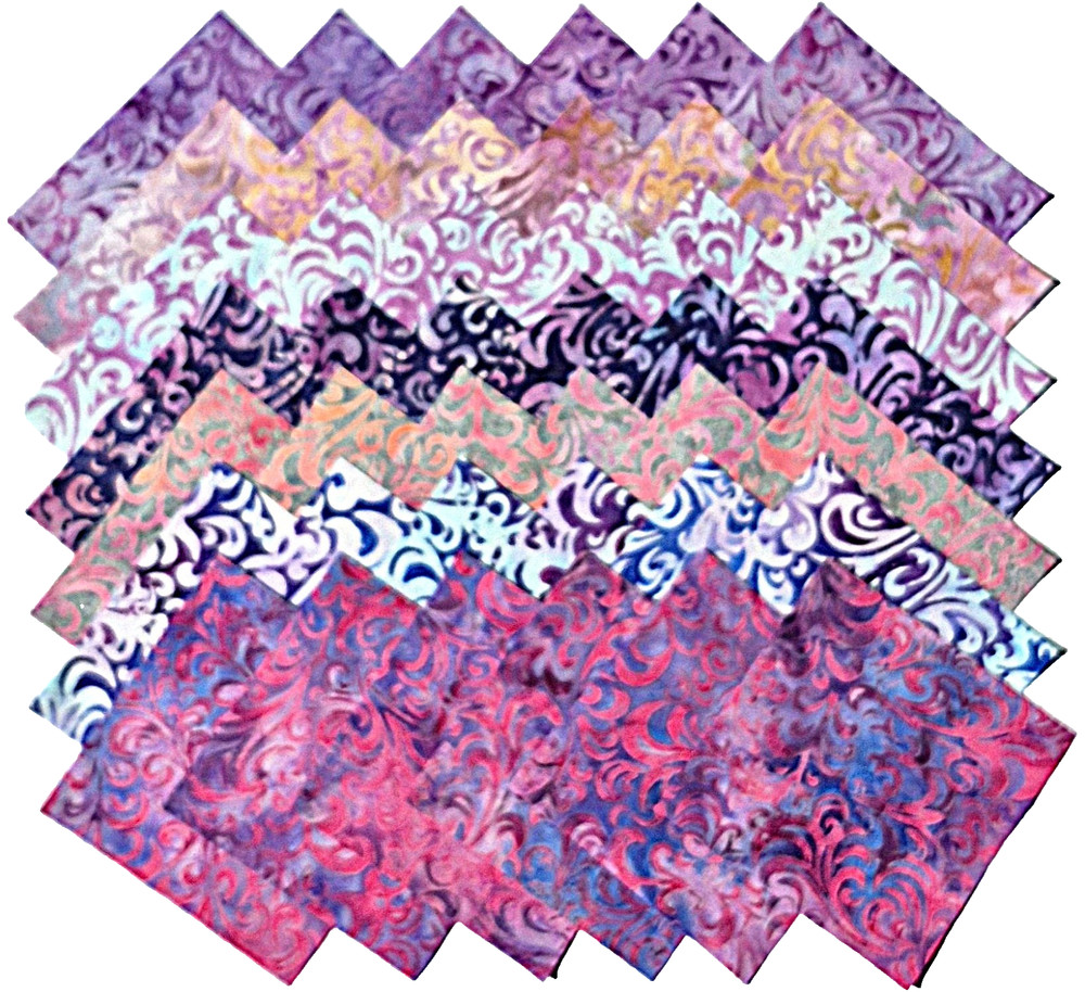 TWIRLS & SWIRLS Batiks from Riley Blake Designs – (42) 5″ batik squares