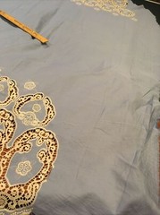 silk cotton fabric Embroidery 52” wide, 1+yards dress shirt