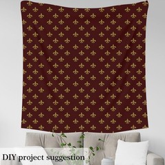 Feelyou Fleur De Lis Fabric, Vintage Royal Floral Upholstery, 108″ x 58″