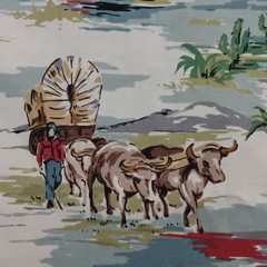 4.5 yd VTG Moda Classic Bunk House Western Cowboy Fabric Rare OOP