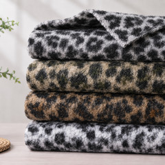 Leopard Sherpa Boucle Faux Fur Fabric Thick Curly Lamb Fleece 50x160cm DIY