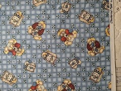 Checkered Past Country cats birds Blue Checks Kathi Walters BTHY 18×45″