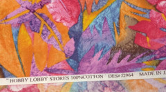 Hobby Lobby Fabric 2 Yards Floral Nature Bright Design #J2964 Japan Orange Pink