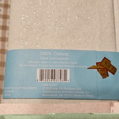 Waverly Inspirations White Glitter 100% Cotton Fabric 1 yd 36 x 44 in