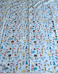 Hobby Lobby Cotton Fabric Mermaid Dolphin Unicorn on Light Blue 45″W x 1⅓ Yds