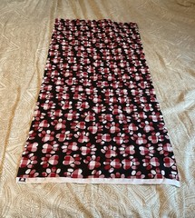 Cotton Fabric Multicolor Heart Print on Black 17”x42” Quilting Sewing