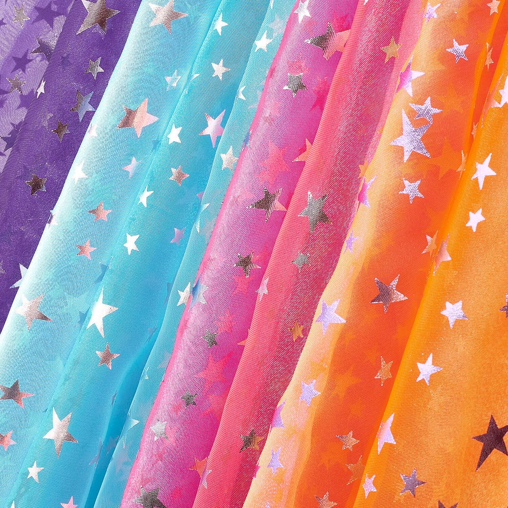 Print Organza Star Fabric Crystal Shiny Crafts Decorations 60″ Wide By the Yard