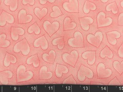 Tina SCRAP 7″x21″ Valentines Hearts Sweetheart Love Dot Pink White Cotton Fabric