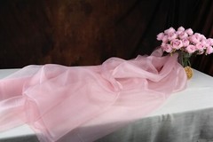 Dusty/Rose Crystal Sheer Organza Fabric By the Yard 161