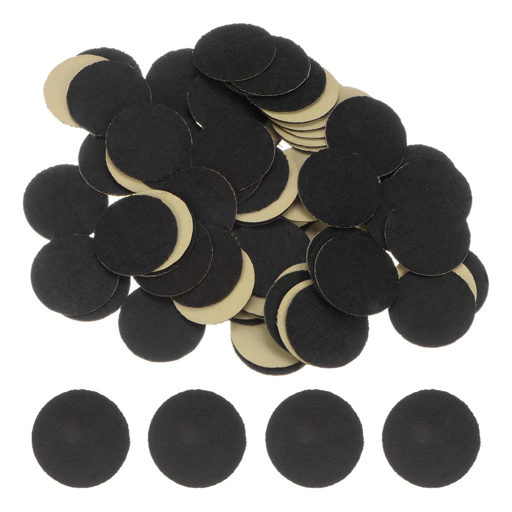 HARFINGTON 100pcs Round Adhesive Felt Circles, 30mm (100pcs), Black