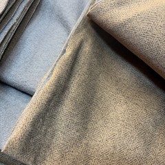 TinaKim Velvet Upholstery Fabric Herringbone Gray Brown 3 Yard Pre Cut Washable
