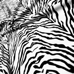 Black & White Animal Print Zebra Stretch Spandex Fabric 60″ by Yard for Swimwear