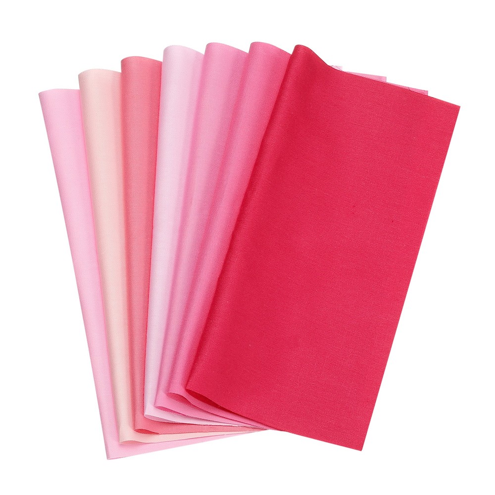 7Pcs 8″ x 8″ Solid Color Cotton Fabric Bundles Precut Fabric Square, Pink