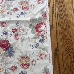 Ralph Lauren Garden Club White Pattern Fabric 58” X 58” Vintage Cottage core