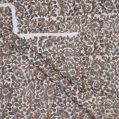 5 Yard Cotton Fabric Hand Block Print Pure Sanganeri Running Indian Vintage