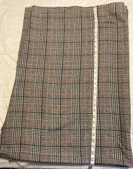3.5yds 60”w Woven Wool Plaid Fabric Black, White, Red “Prince Of Wales” Style