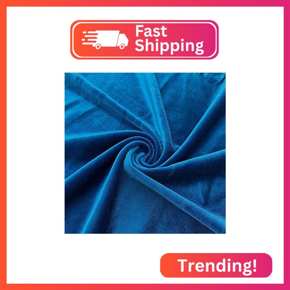 Valentina Textile Inc Stretch Velvet Fabric is 58/60″ inches Wide (1 Yard, Teal)