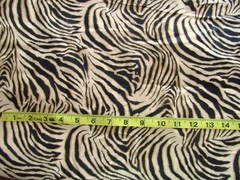 1 yd Flannel Fabric Animal Print, Tiger Black Cream & Tan