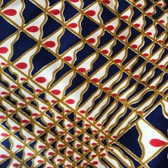 Klopman Mills Wild Mod Colorful 1971 Polyester Silky Fabric 3 1/3 Yds 44″W