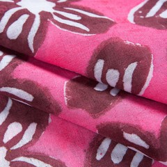 By The Yard Natural Cotton Hand Block Printed Fabric Women Girls Dress Fabric