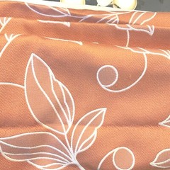 Fabric Gold and Tan Leaves Reversible 35″ Wide 40″ Long Poly Blend Extra 14x22pc
