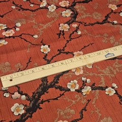 Kokka Japan Haikara 100% Cotton Fabric Plum Blossom Ume Over Brick Red 44″ 5+ yd