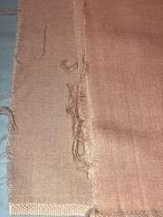 Solid peach/pink rayon-like medium weave fabric, 45″W x 135″L (3.75 yd),not used