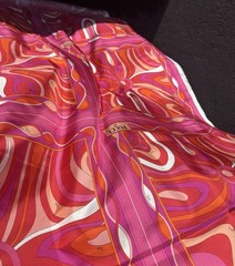 Italian Deadstock 100% Silk Twill 60 GSM Fabric Panel 22”x44” Emilio Pucci Logo