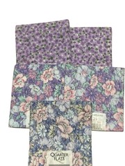 Lot 5 Joann Fabrics FQ Fat Quarters Fabric Purple Pink Blue Floral