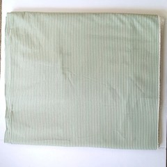 Cream And Green Thin Stripe Lightweight Cotton Shirting Fabric BTY x 46″