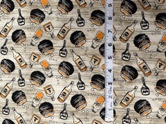 Cotton Fabric Halloween Bottles Cauldron Poison 53”