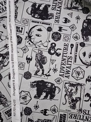 Dungeons And Dragons Monsters Gray By the Yard Lisc. Camelot Cotton print
