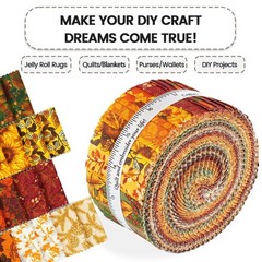 100% Cotton Jelly Roll Fabric Strips – 40 Assorted 2.5″ x 44″ for Quilting & DIY