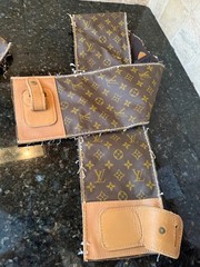 Authentic Louis Vuitton Monogram Vachetta 2 pc 47″ X 6″ Fabric Luggage Scraps