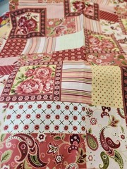 Vintage Cheater Patchwork Marcus Brothers Textiles 100 Cotton Roses Yellow Pink