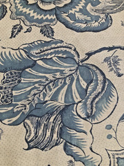 CARLETON V Normandy in French Blue 17 x 28 3/4″ Linen Blend Fabric Sample pc 1