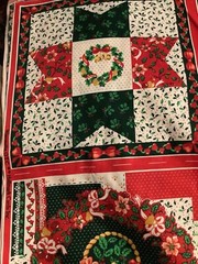 Vintage Wamsutta Hallmark Cards 40 Cheater Quilt Blocks Christmas Fabric Cotton