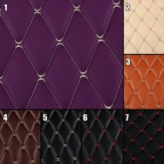 100x158cm Faux Leather Quilted PVC Fabric Car Interior Upholstery Mat